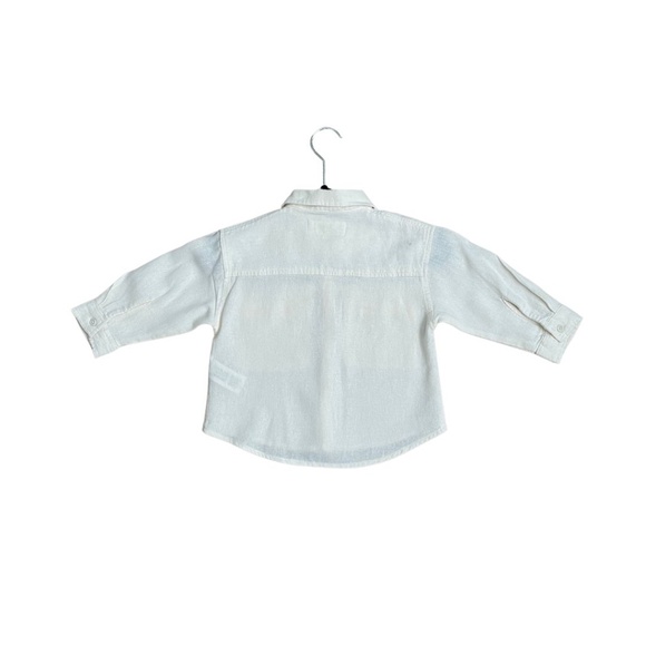NWOT Zara Linen Button Up Shirt (Size 9-12 Months) - Picture 2 of 4